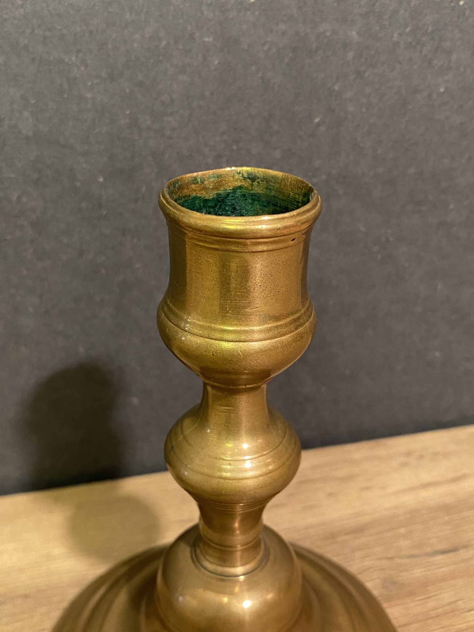 Eighteenth-century brass bronze candle holder