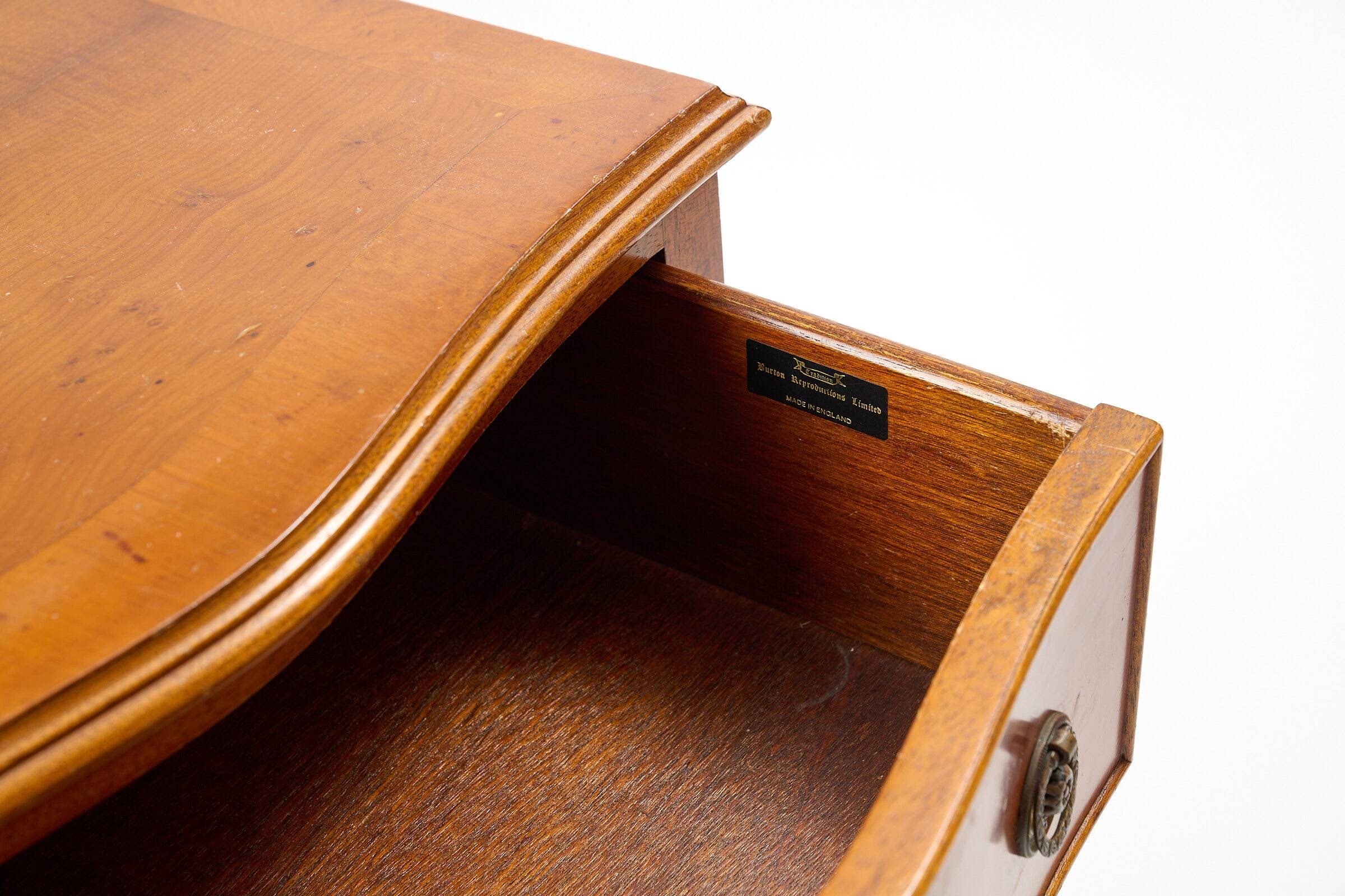 Original English cherry chest of drawers Burton Reproductions Limited