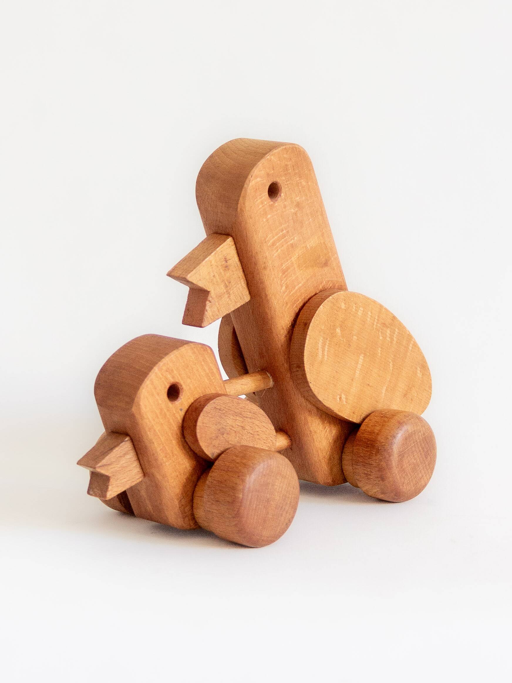 Wooden toy with wheels, Czechoslovakia, 1970s