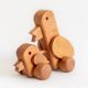 Wooden toy with wheels, Czechoslovakia, 1970s