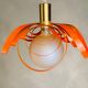 French modern orange metal ribbon lamp