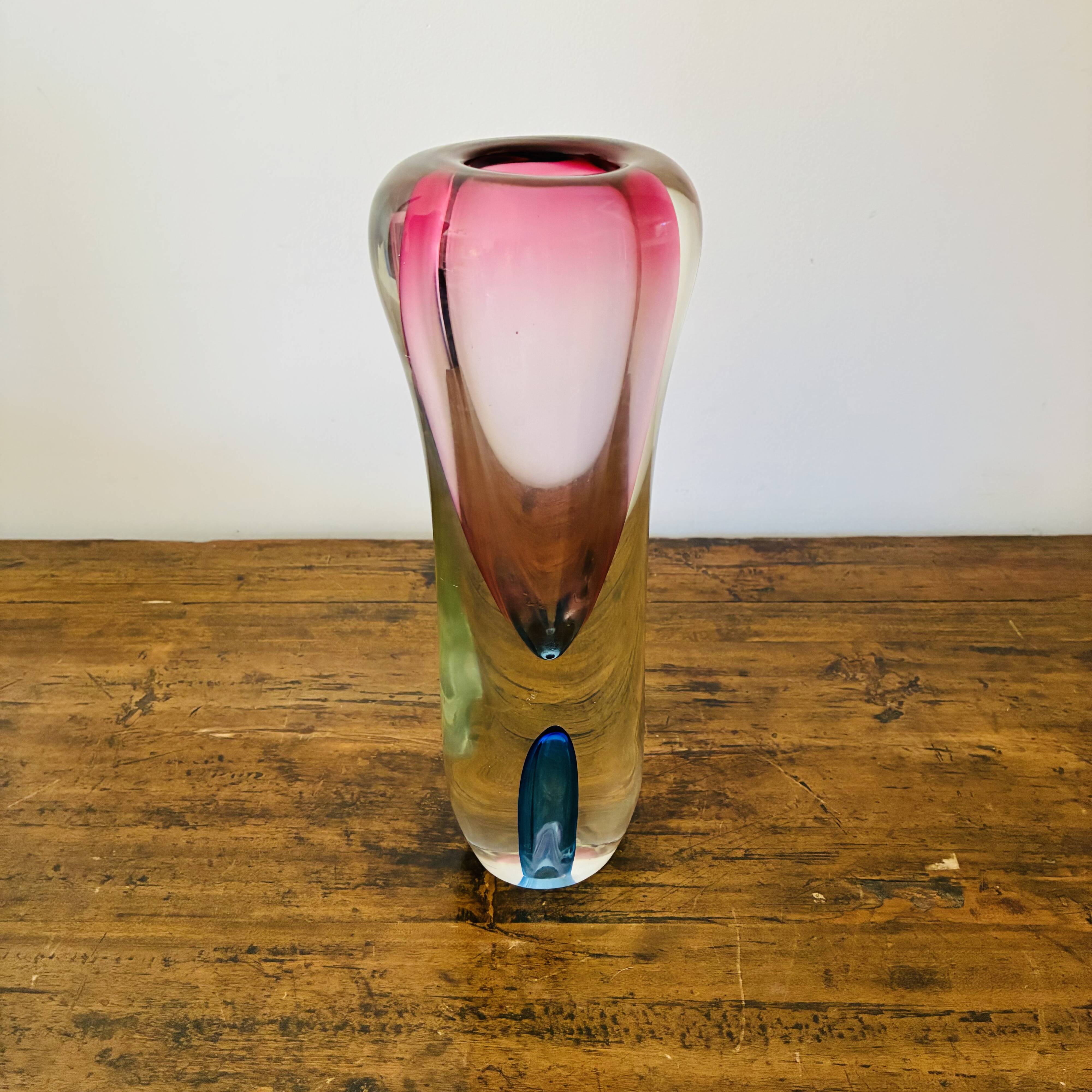 Vase en verre sommerso de Murano, années 1960, dans le style de Flavio Poli