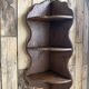 Old corner shelf in solid oak