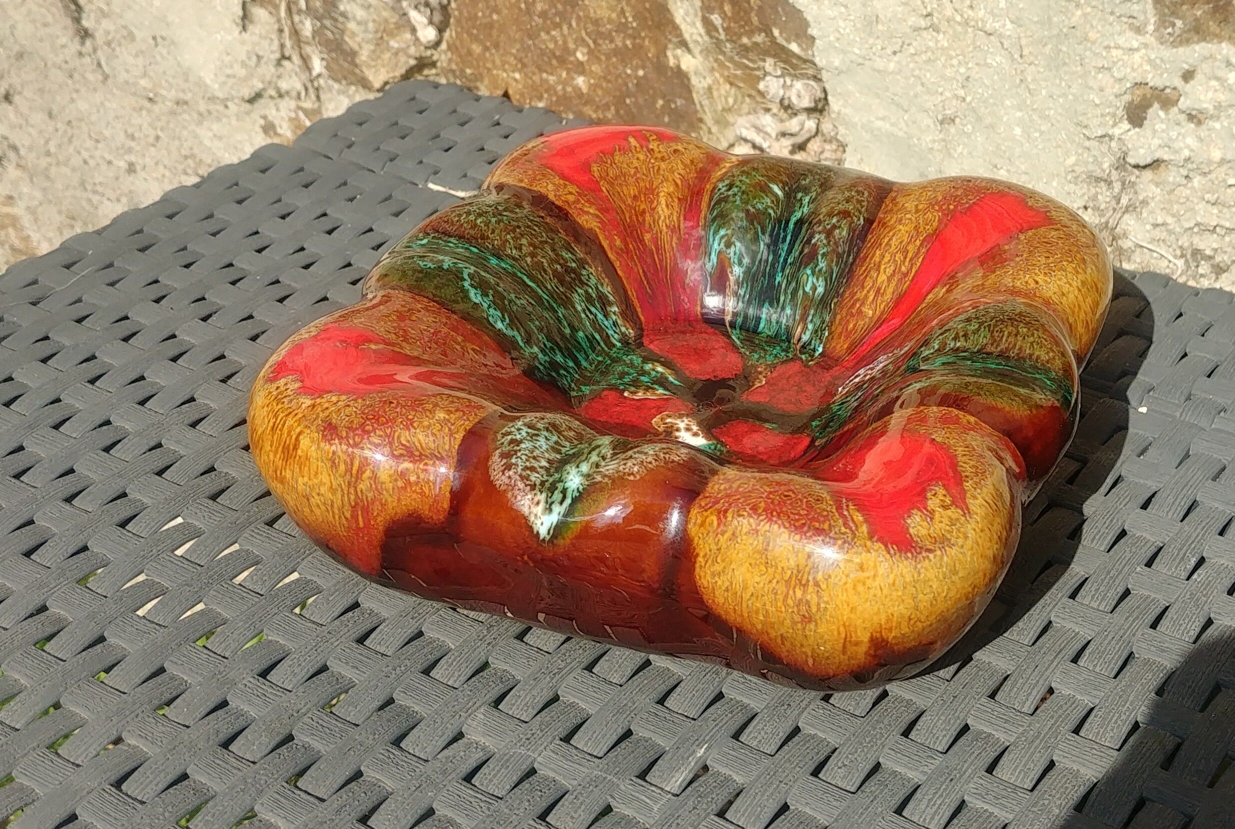 Ashtray ceramic glazed Vallauris way 60s/70s