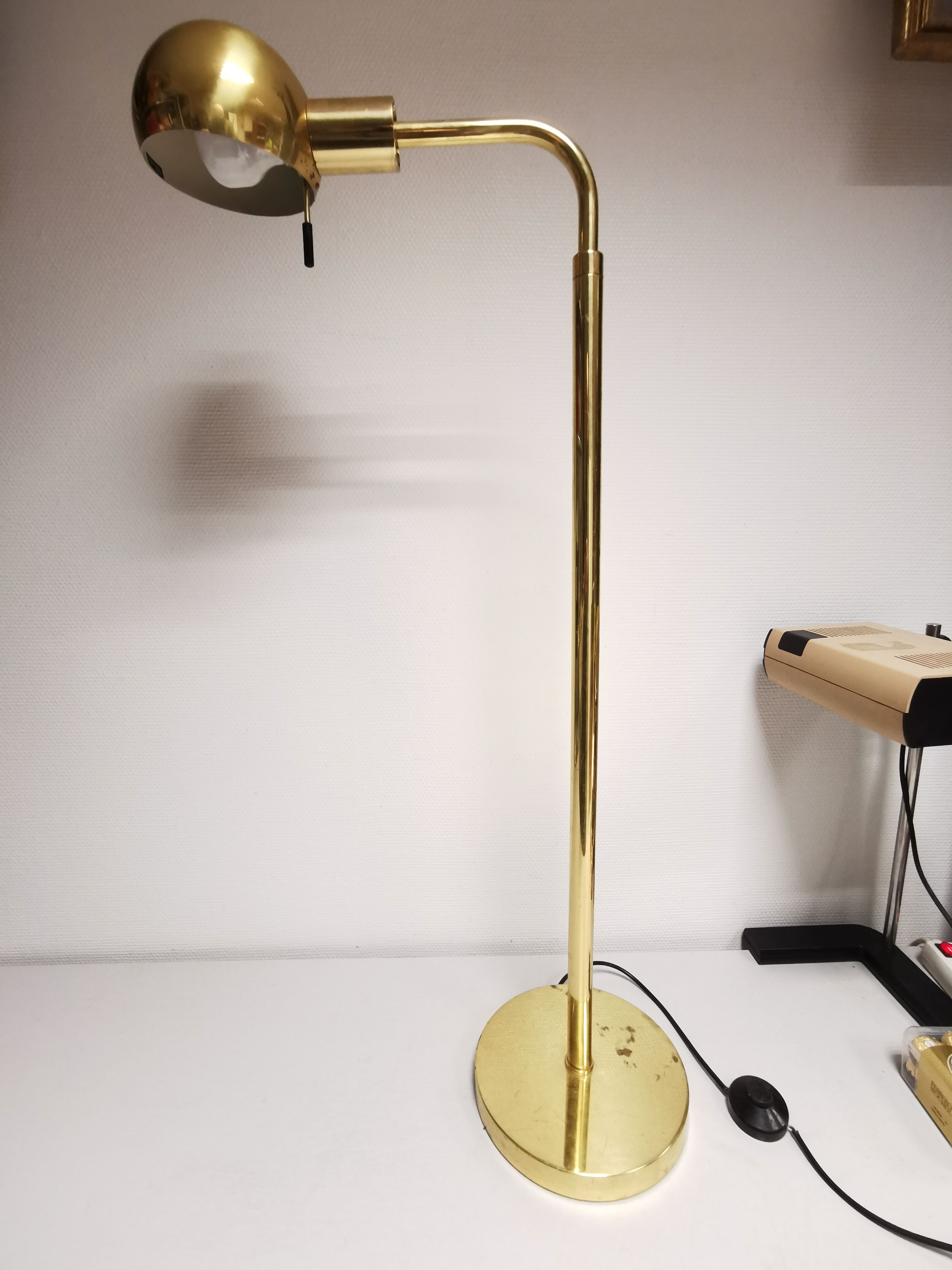 Adjustable brass floor lamp by Metalarte for Hansen, Spain, 1960s