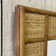 Miroir en rotin vintage