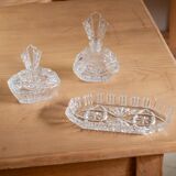 Set of two bottles with matching tray "Blanche"