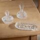 Set of two bottles with matching tray "Blanche"