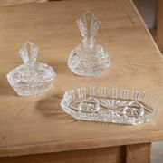 Set of two bottles with matching tray "Blanche"