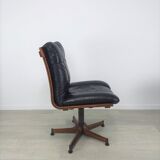 Vintage Scandinavian leather office armchair 60s