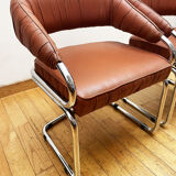 Pair of leather armchairs year 70