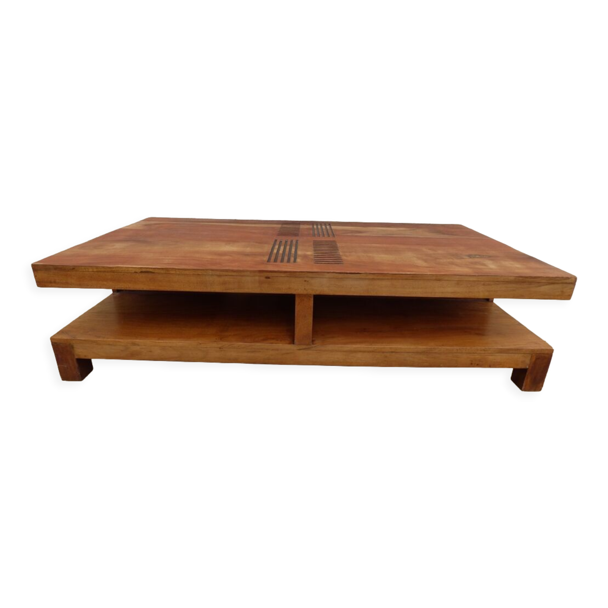 Table basse en bois massif de marque Bois et Chiffons  à 4 compartiments- Excellent état