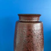 Large textured dark ceramic vase