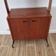 Freestanding Italian bookcase in teak and brass from the 60s