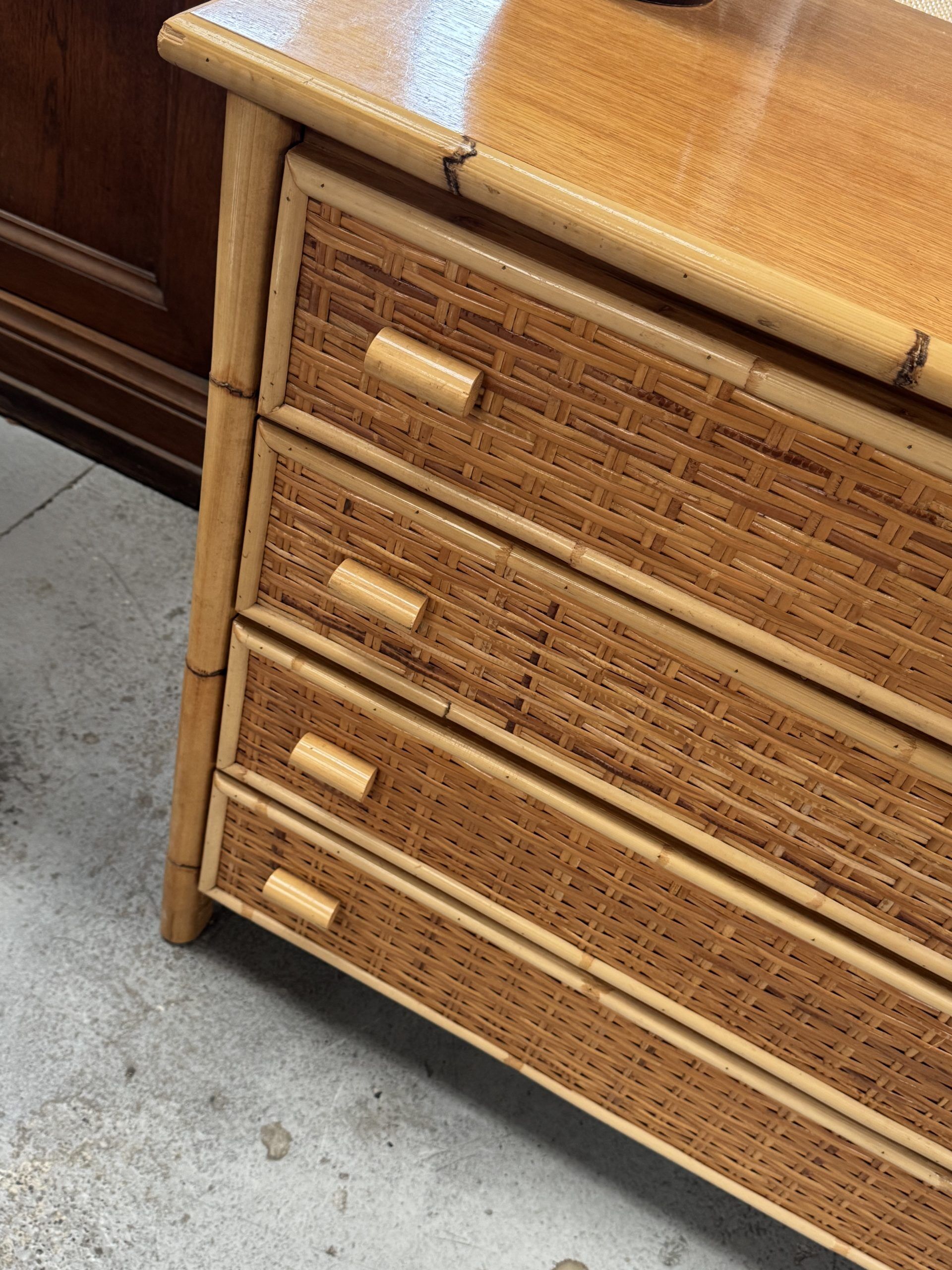 Rattan chest of drawers