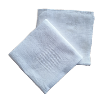Lot de 5 serviettes blanches anciennes