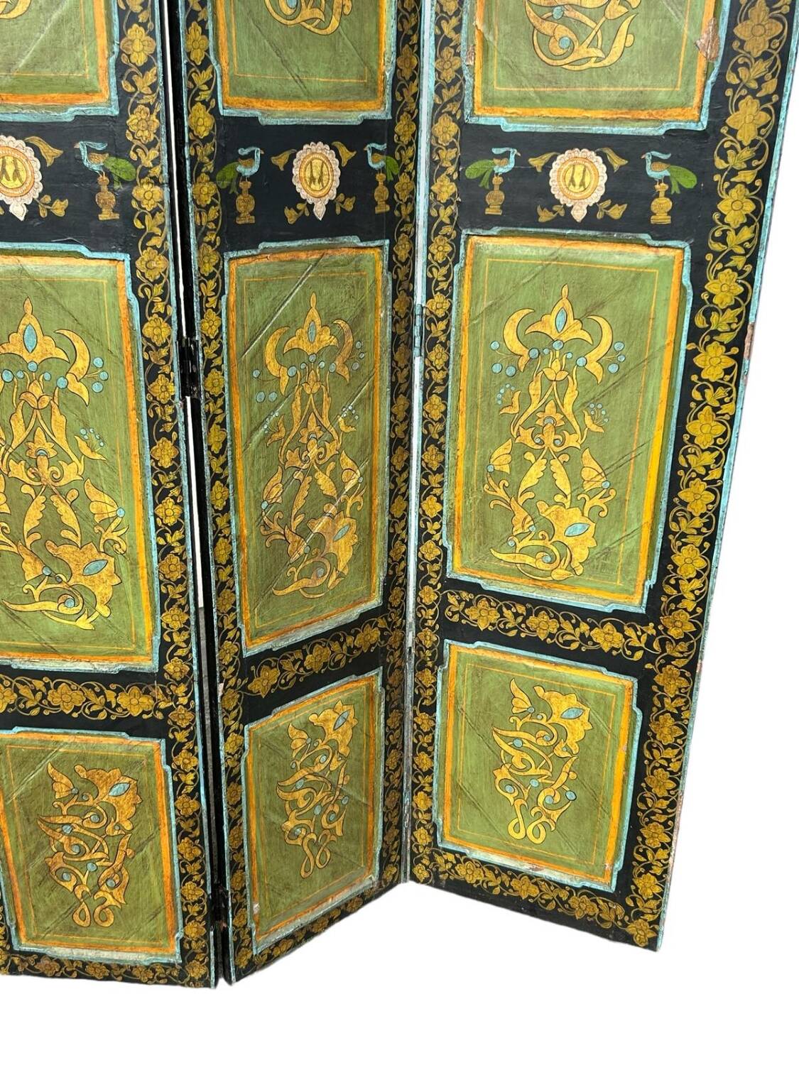 Painted Wooden Screen India 19th H 206 XL 171 Cm