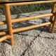 1970s rattan and glass coffee table