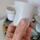 6 design espresso cups crumpled white porcelain Revol