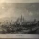 Cluny Abbey engraving framed by E.Sagot late 19th century