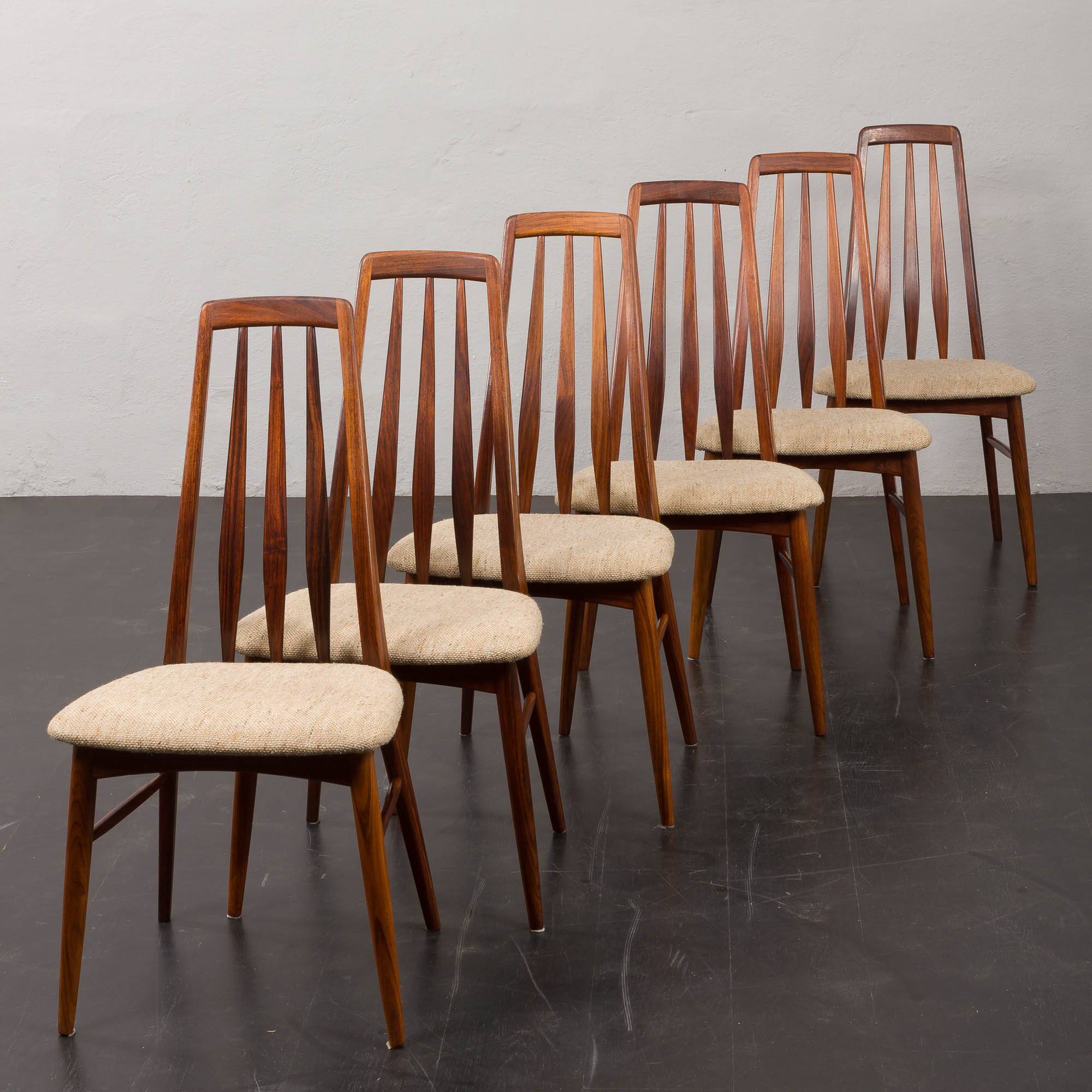 Danish Rosewood Eva Dining Chairs by Niels Koefoed for Koefoeds Hornslet
