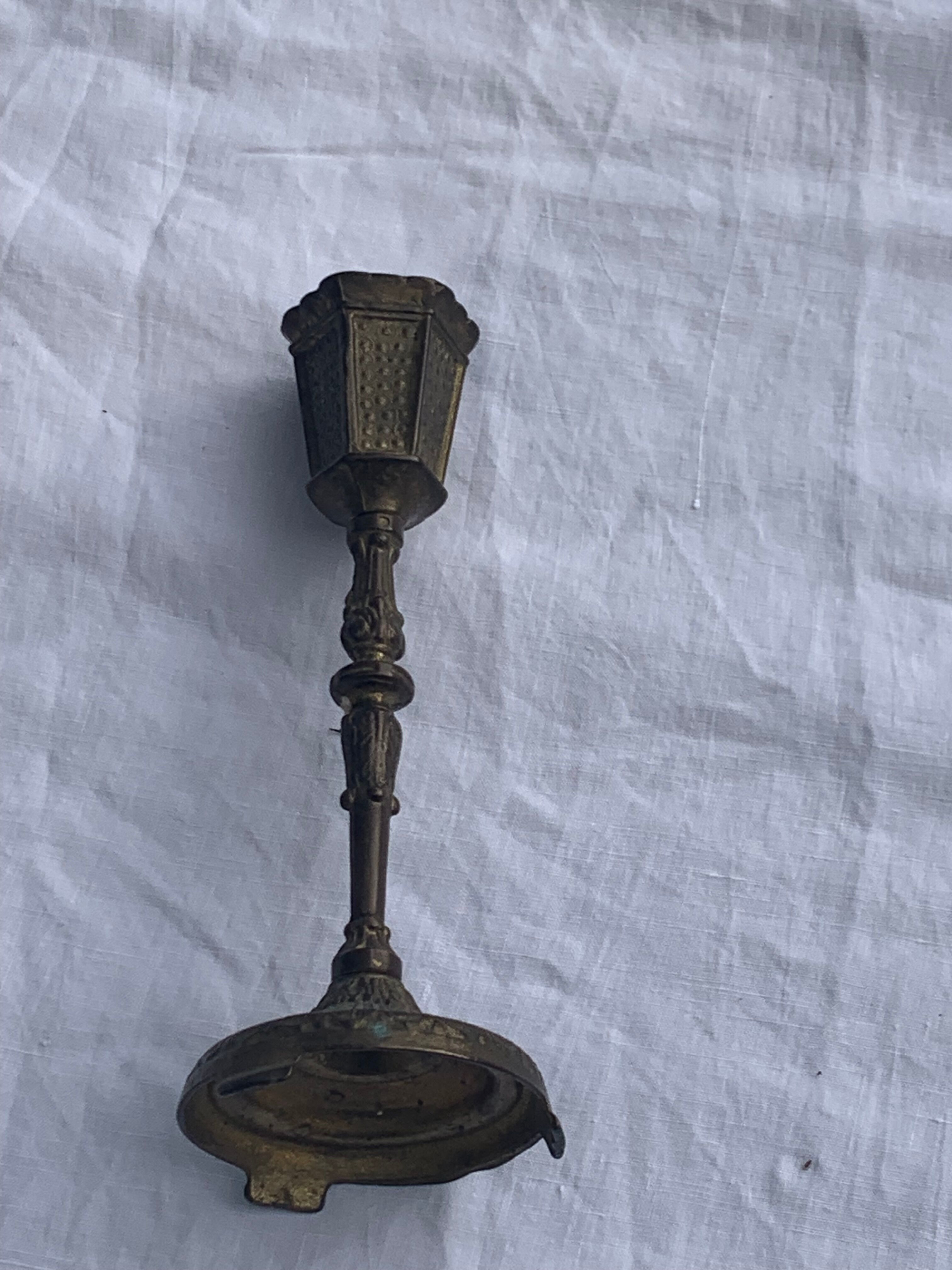 Old brass candle holder