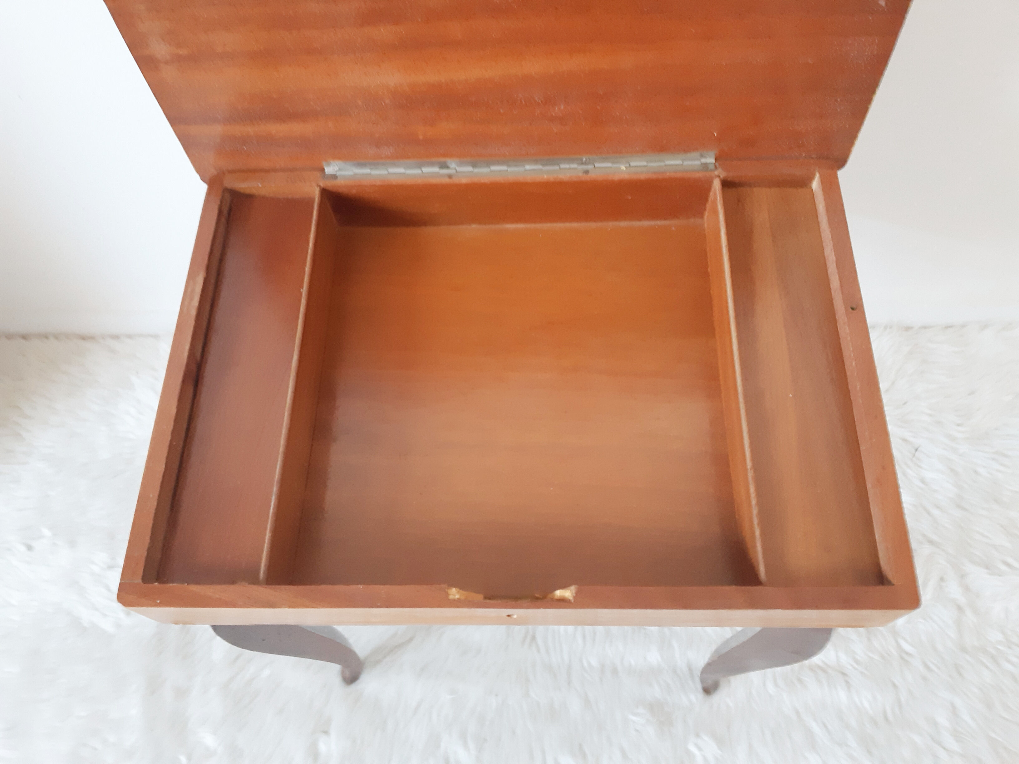 Stella chime, music box table, jewelry box, wood marquetry, side table, bedside table