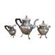 Coffee service 3 pieces old empire style in silver metal