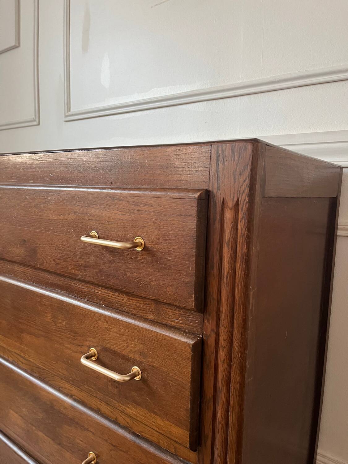 Commode en bois massif vintage années 60