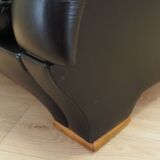 Black armchair, Italian design, 1980s, production: Italy