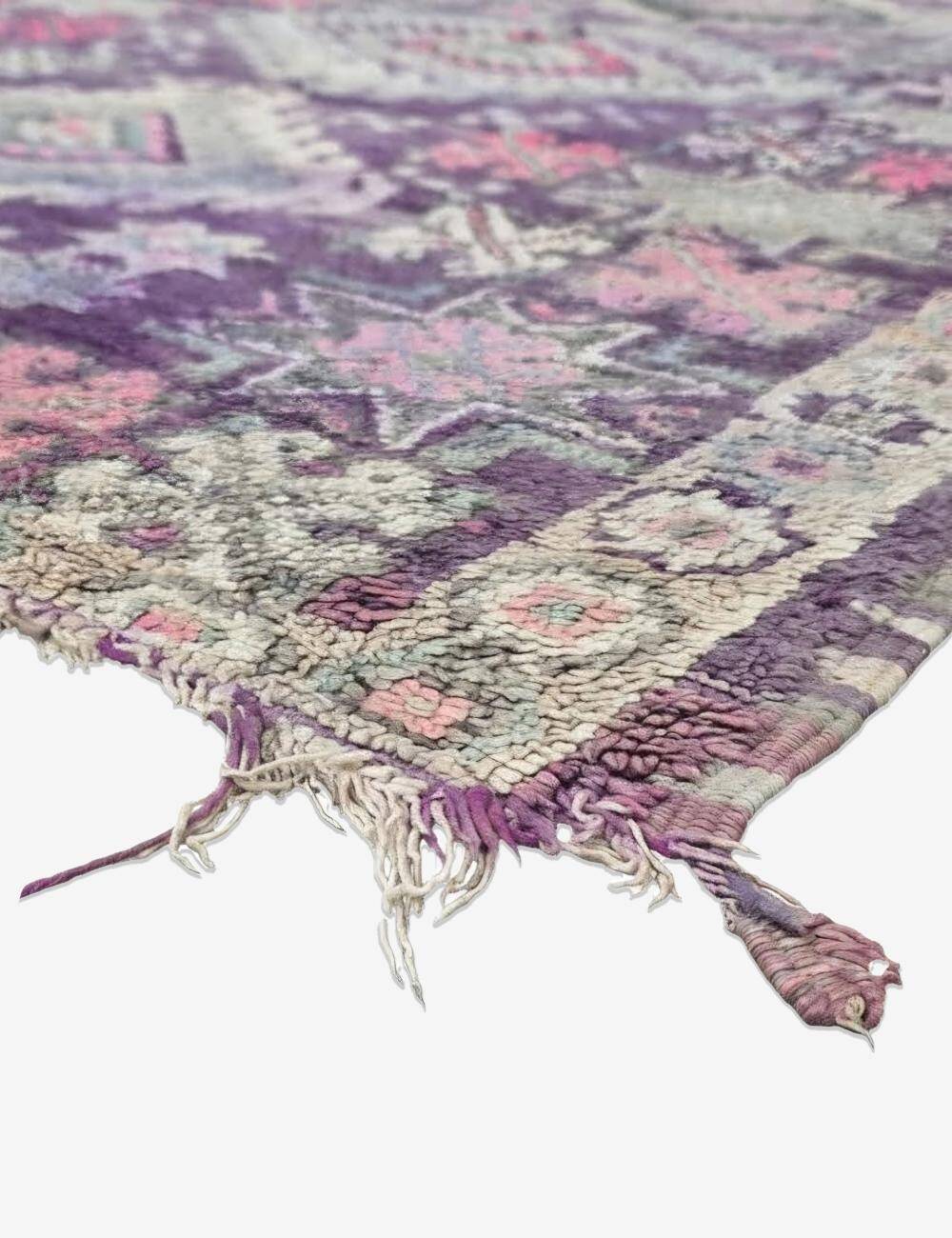 Vintage Lavender Carpet from Morocco - 257 x 180 cm