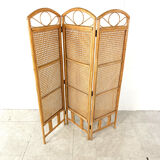 Bamboo room divider or folding screen, 1970s