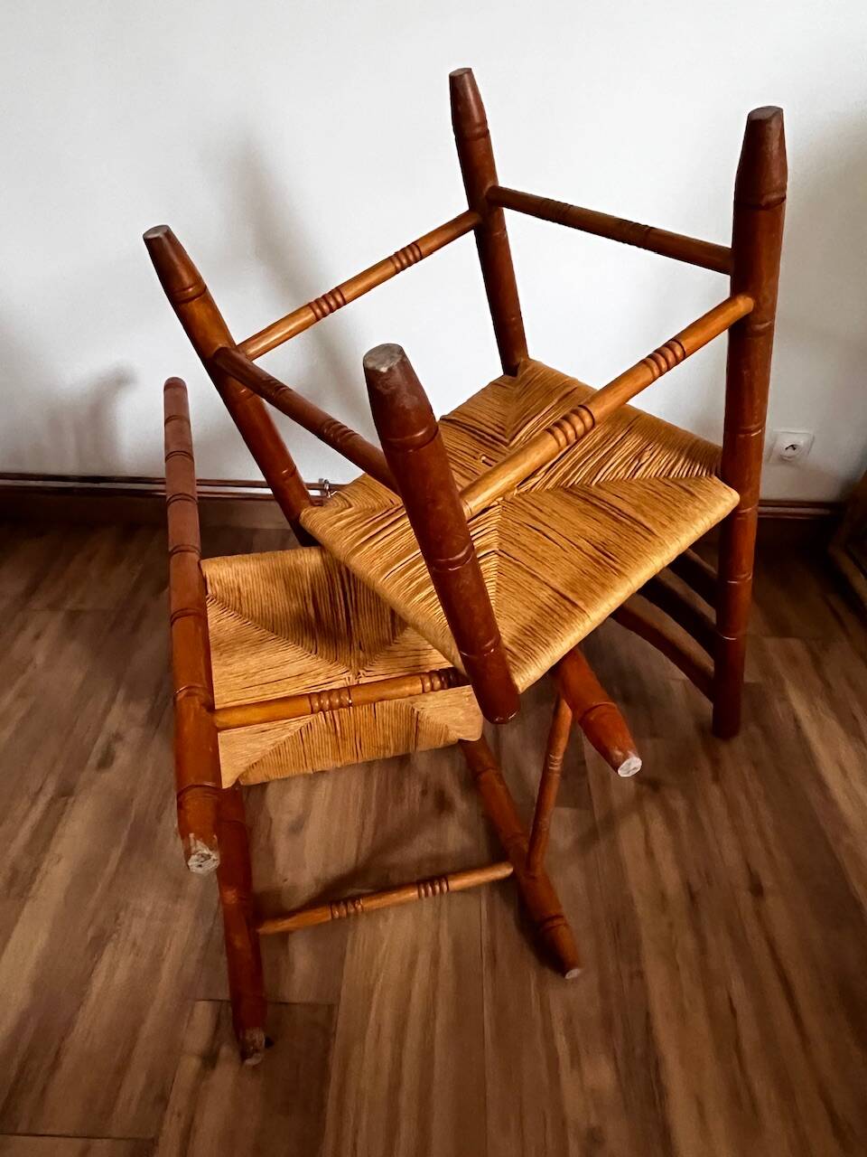 Paire de chaises bois