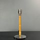Set of 2 pencil reed rattan bamboo and chrome table lamps, 1980s