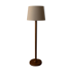 Vintage Scandinavian pine floor lamp with fabric shade
