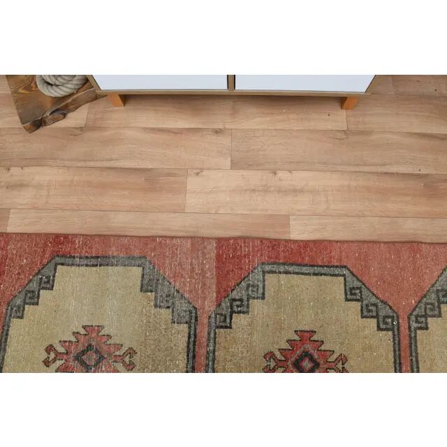 Turkish Runner, Vintage Oushak Wool Runner, Geometric 70's Runner 78x411