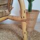 Vintage rattan and braided rope armchair