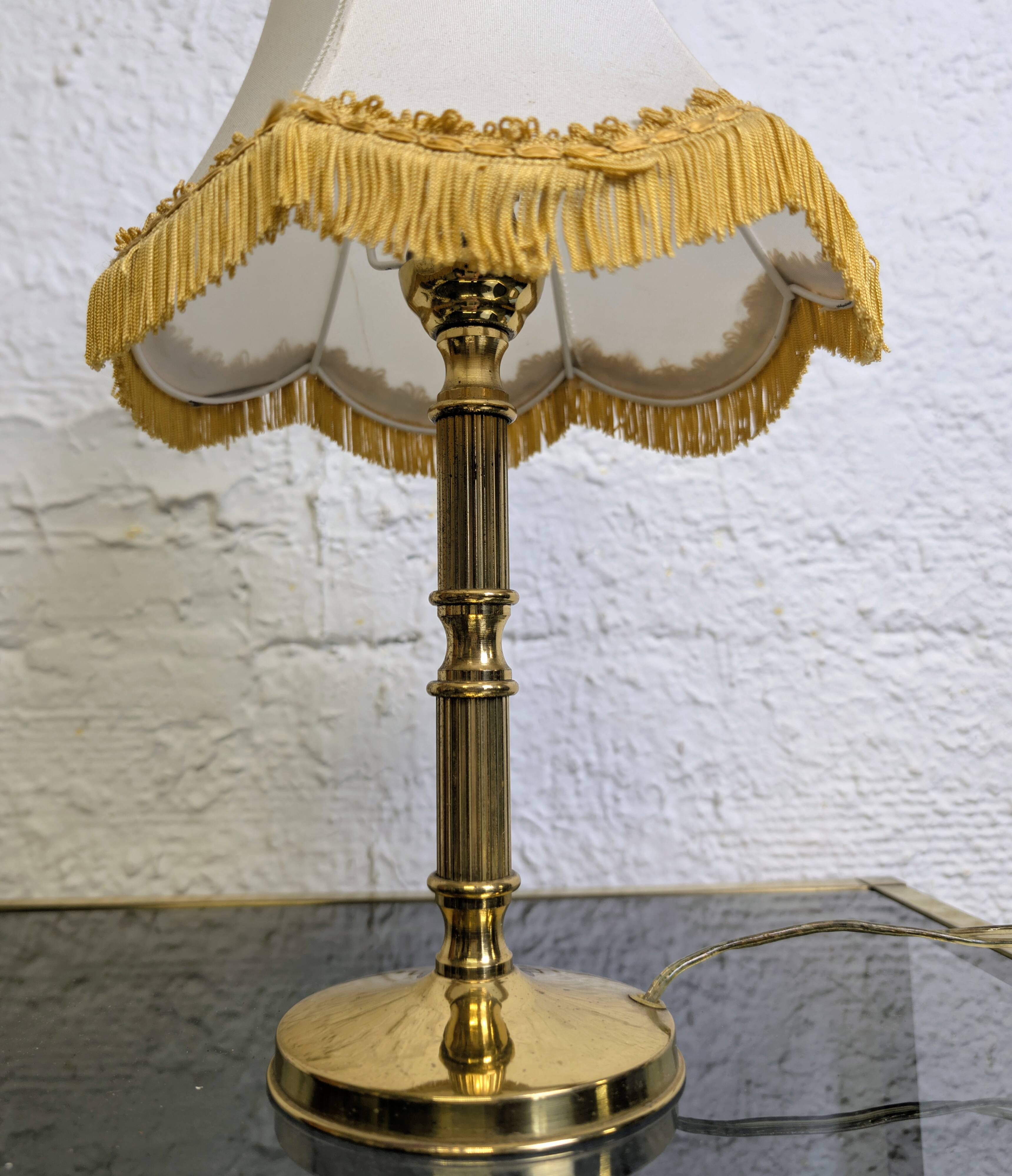 Gold metal bedside lamp