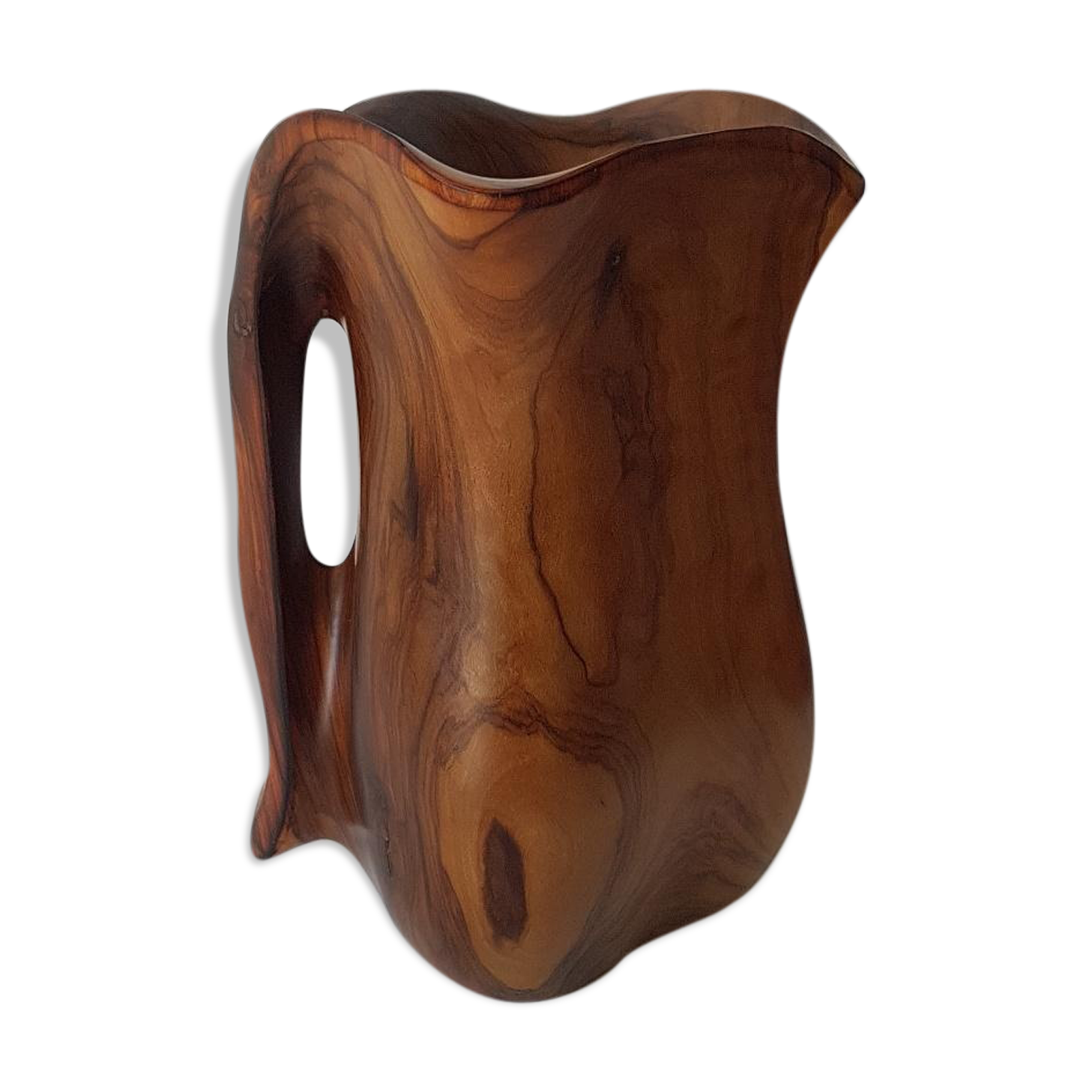 Pitcher in years 50/60 olive wood