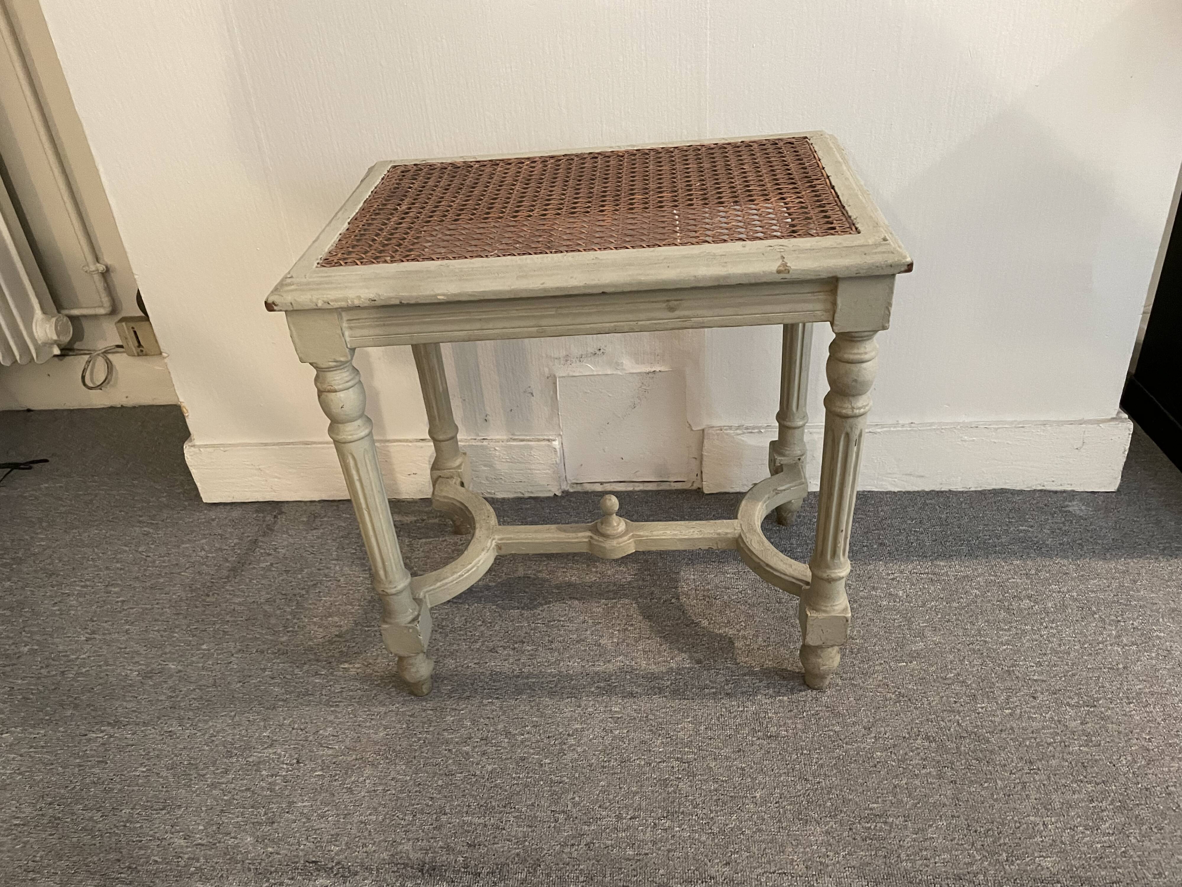 Coffee table or bedside old cannage top