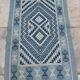 Traditional handmade blue and white kilim carpet 50x100cm