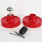 Pair of petite Disc sconces selected by Charlotte Perriand for Les Arcs