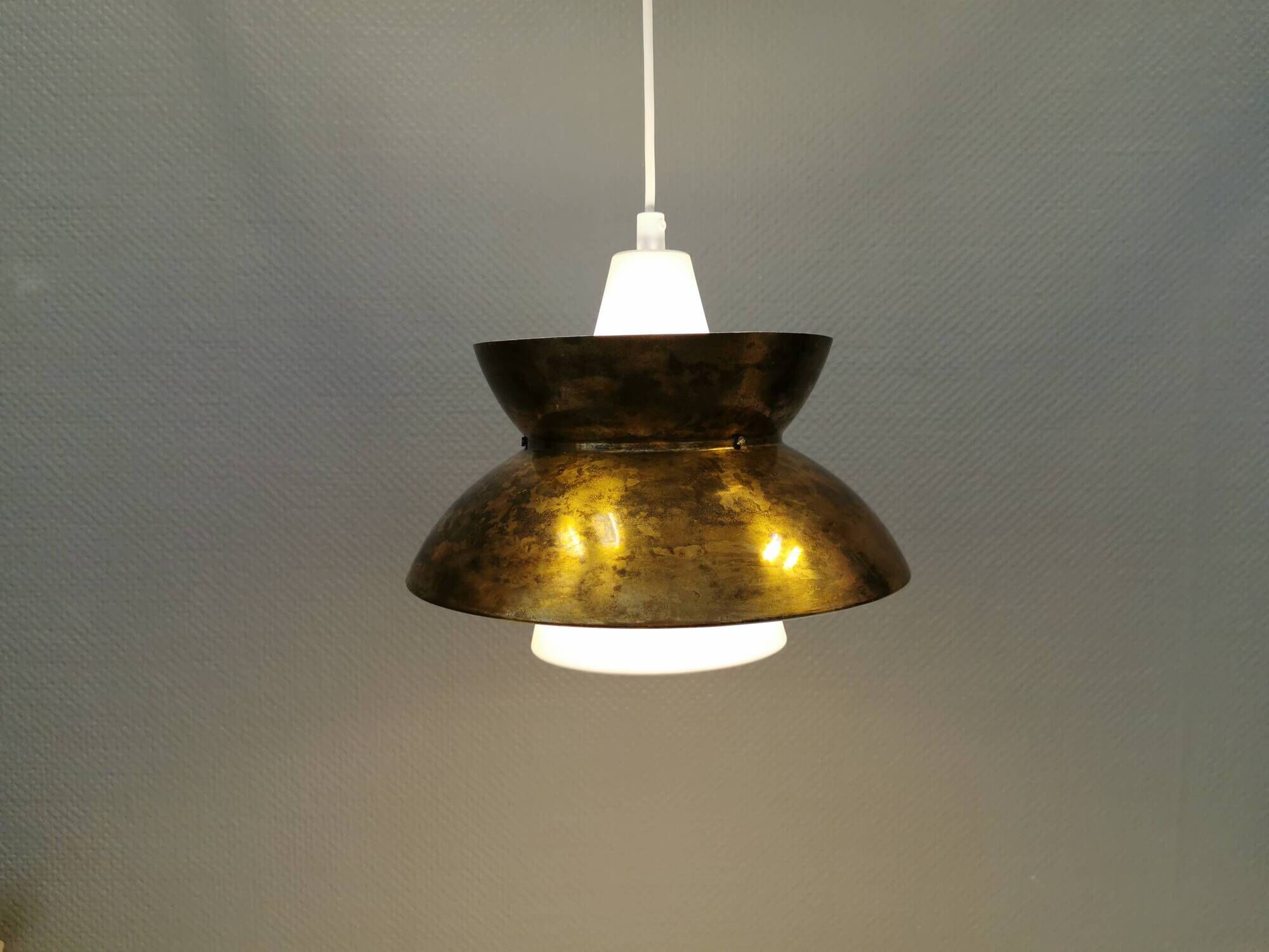 Navy hanging lamp, by Utzon for Louis Poulsen Denmark 1960s.