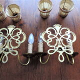 Pair of 1970 brass wall lamps