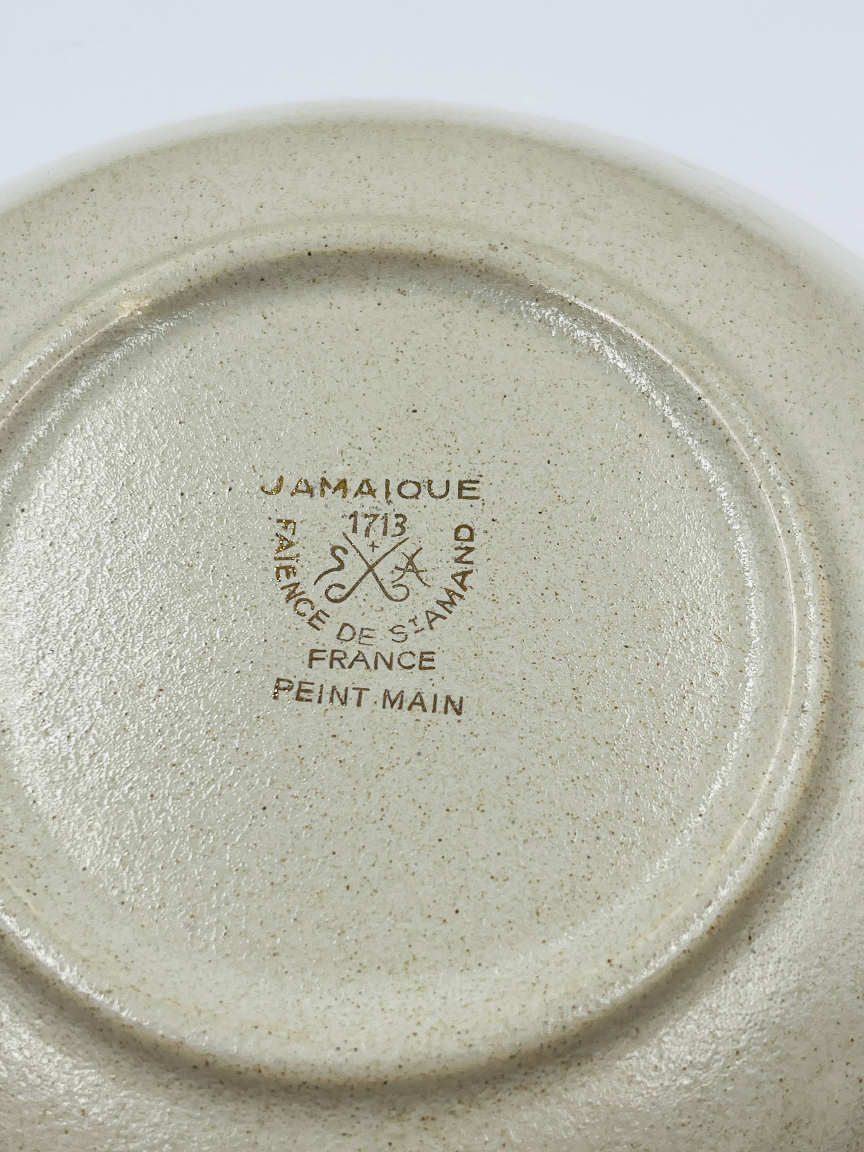 Lot d'Assiette Creuse et Soupière Grès Saint-Amand Jamaïque