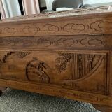 Large chinese chest, carved camphor wood. 1st half of the XXth century