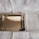 Art deco glass and silver metal butter dish