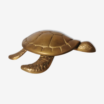 Brass turtle jewelry box
