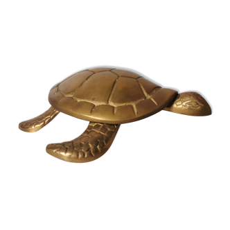 Brass turtle jewelry box
