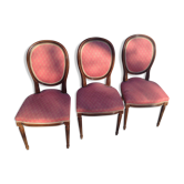 Lot de 3 chaises medaillon style Louis XVl